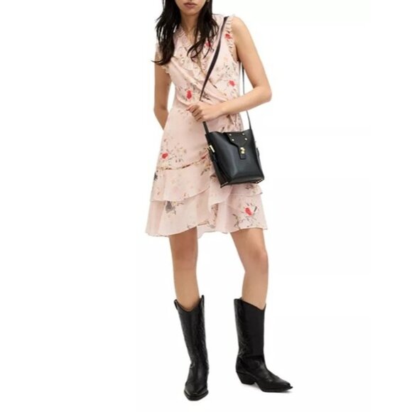 ALLSAINTS Ari Kora Mini Dress Size US 8 - Picture 3 of 14